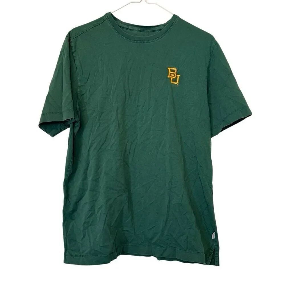 Tommy Bahama Baylor University Bear Crew Neck Pima Cotton Green T-Shirt Sz Small